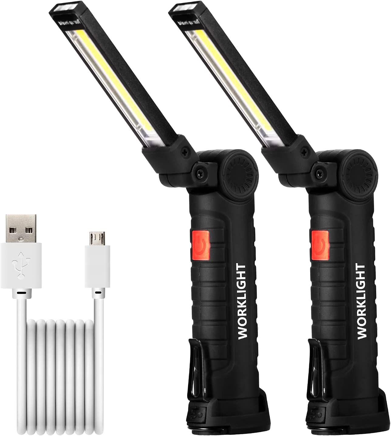 Lampe de travail à LED COB Rechargeable par USB, Portable, magnétique, sans  fil, avec crochet, pour Inspection et réparation de voiture, Camping -  AliExpress