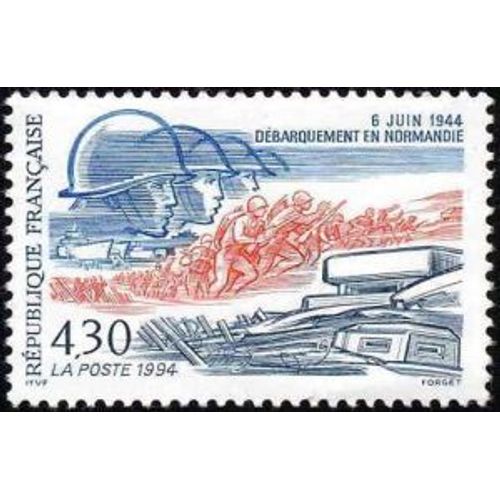 Timbre France 1994 Oblitéré - 6 Juin 1944 Débarquement En Normandie - 4.30 Yt2887
