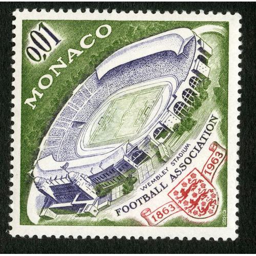 Timbre Non Oblitéré Monaco,Wembley Stadium,Football Association,1863-1963,Gandon,0,01