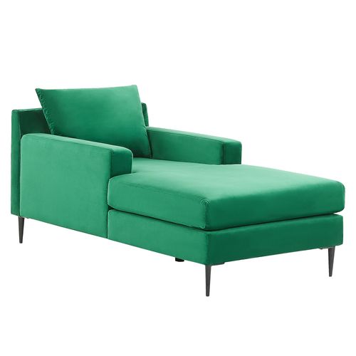Chaise Longue En Velours Vert Gueret