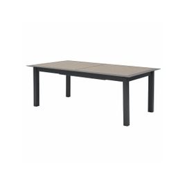 Table De Jardin Aluminium Extensible Allure Effet Bois Muscade & Graphite - 12 Places - Hespéride