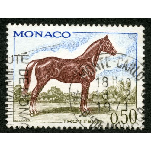 Timbre Oblitéré Monaco,Trotteur,Betemps,0,70