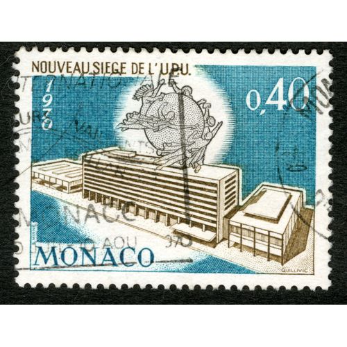 Timbre Oblitéré Monaco,Nouveau Siège De L'u.P.U.,1970,Minne,Quillivic,0,40