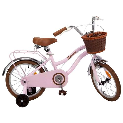 Velo 16 Pouces Vintage Enfant Fille Panier Rose Hollandais