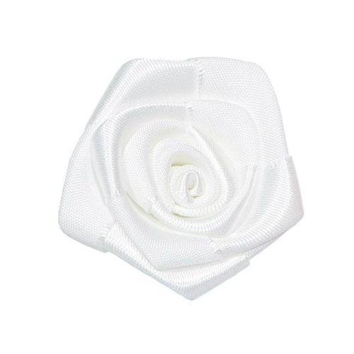 15 ROSES SATIN BLANC 4.5CM