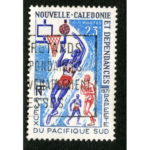 Timbre Oblitéré Nouvelle-Calédonie Et Dépendances,Papeete,Iv E Jeux Du Pacifique Sud,1971,Postes,23f