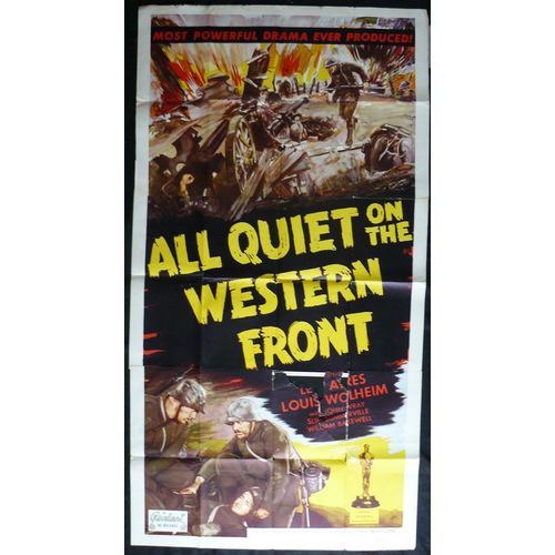 A L'ouest, Rien De Nouveau - All Quiet On The Western Front * Film 1930 Lewis Milestone - Affiche De Cinéma 105x198 Cm - Movie Poster * Lew Ayres ; Louis Wolheim Grande Guerre 1914-18 Guerre Mondiale