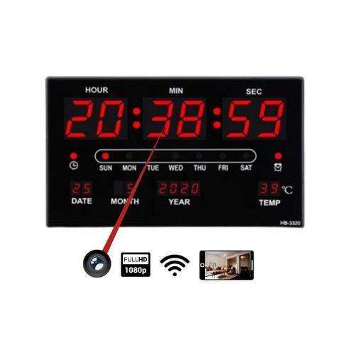 Calendrier perpétuel horloge murale - Caméra Espion full HD wifi avec visualisation en direct sur téléphone et détection de mouvement
