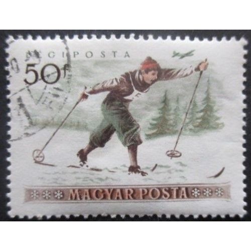 Hongrie Poste Aérienne N°182 Ski Oblitéré