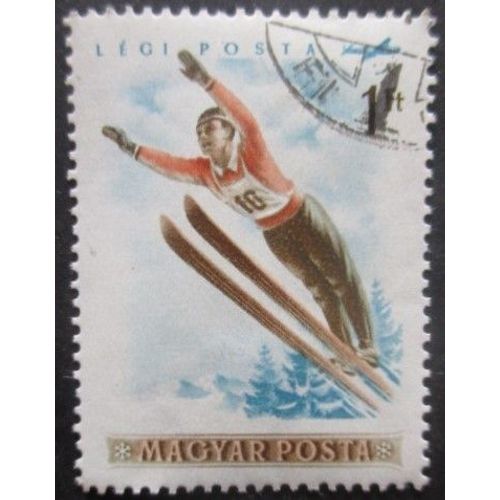 Hongrie Poste Aérienne N°185 Saut A Ski Oblitéré