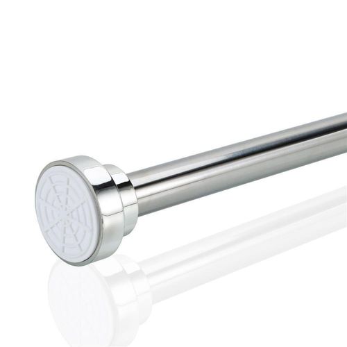 Intirilife Tige Télescopique en ARGENT 55 - 85 cm - Tige extensible en Acier Inoxydable Polyvalente sans Creusage - Tige à Rideau Douche Pince