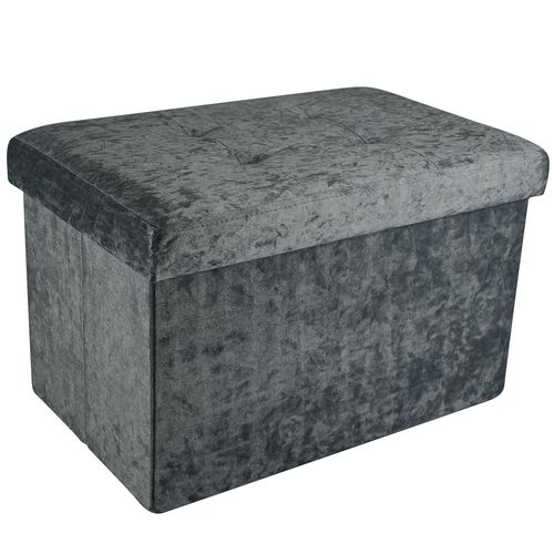 Pouf Pliable 49x30x30 Cm Banc Ottoman Tabouret Siège Cube Boîte De Rangement
