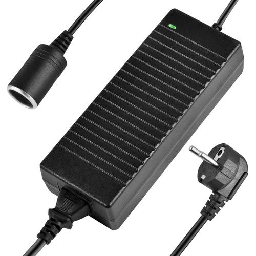 Chargeur Secteur 10A 120W AC à DC Adaptateur, 220V 12V Convertisseur Électronique Prise d'Allume Cigare de Voiture 100-240V, Secteur Transformateur Convertisseur pour Gonfleur Pneu/Aspirateur