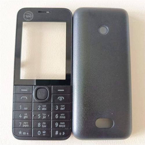 Clavier Hébreu Noir - Coque De Téléphone Portable Complète Avec Clavier Anglais, Étui Complet Pour Nokia 208