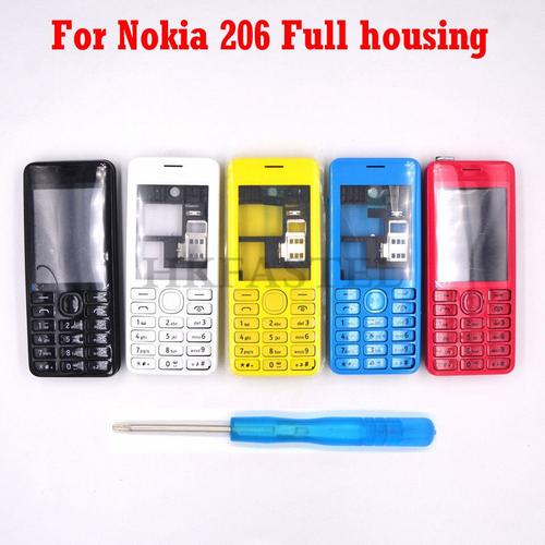 Hébreu Bleu - Coque Pour Nokia 206 Double Sim, Étui Complet Pour Téléphone Portable, Avec Clavier Anglais/Russe/Heberw Et Outil, Nouveauté 206, Livraison Gratuite