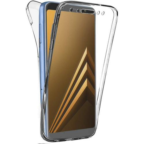 Coque Compatible Samsung Galaxy A8 2018 Transparente 360 Degrès En Gel Protection Integral Et Invisible. Housse Silicone Haute Qualité