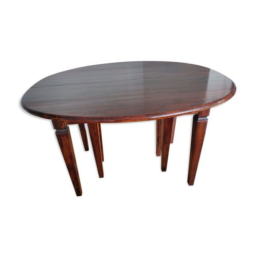 Table Ovale En Bois Avec 3 Rallonges Bordeaux
