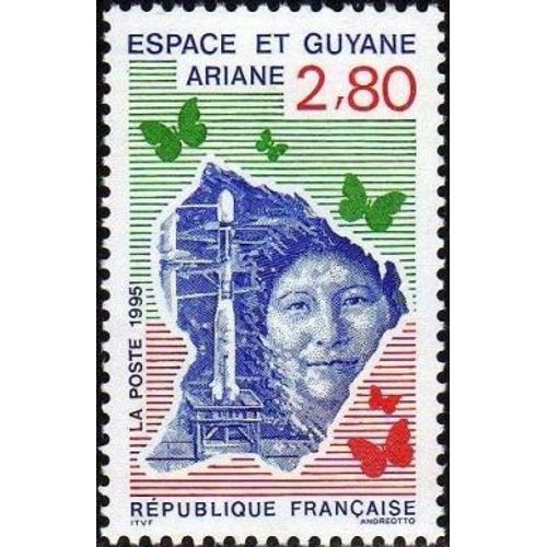 Timbre France 1995 Oblitéré -Espace Et Guyane : Ariane - 2.80 Yt2948