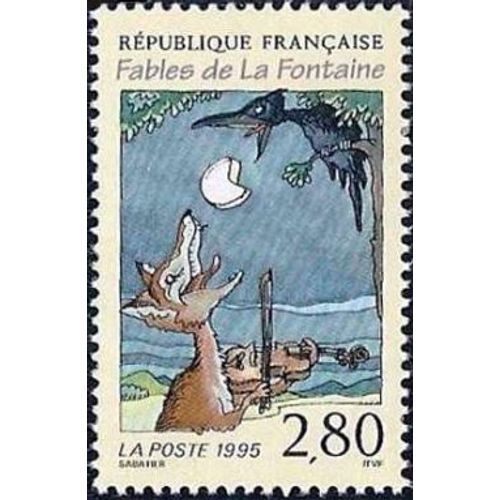 Timbre France 1995 Oblitéré -Fable De La Fontaine - Le Corbeau Et Le Renard - 2.80 Yt2961