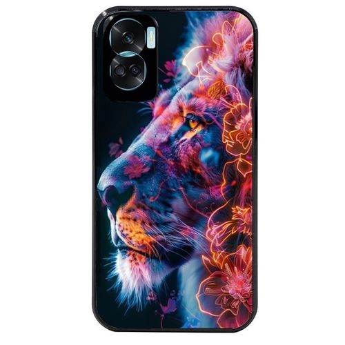 Coque Noire Pour Honor 90 Lite Lion Fluo