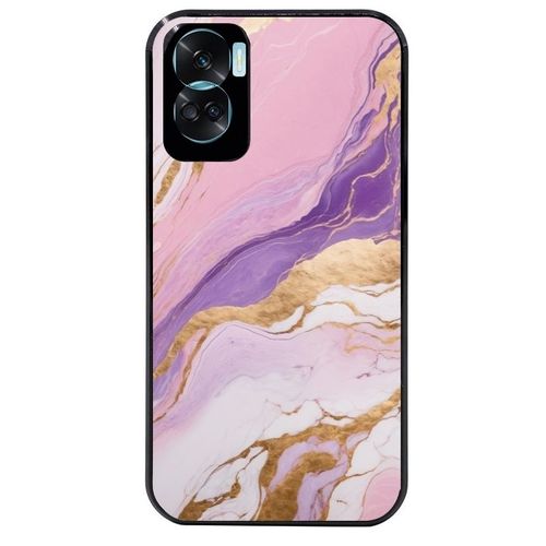 Coque Noire Pour Honor 90 Lite Marbre Violet