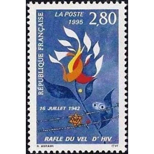 Timbre France 1995, Oblitéré - Rafle Du Vel D'hiv 16 Juillet 1942 - 2.80 Yt2965