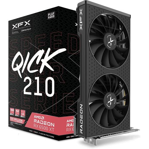 XFX Speedster QICK 210 Radeon RX 6500XT Black Edition - Carte graphique - Radeon RX 6500 XT - 4 Go GDDR6 - PCIe 4.0 - HDMI, DisplayPort - noir