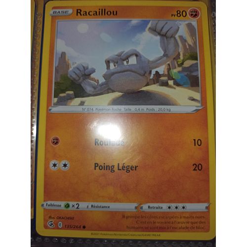 Carte Pokémon Racaillou 135/264 Eb08 Poing De Fusion