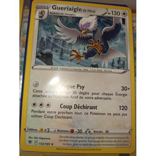 Pokémon Carte Eb10 132/189 Gueriaigle De Hisui Rare