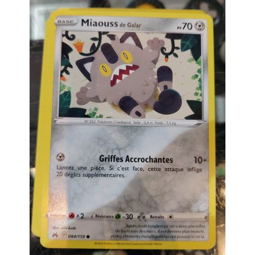 Pokemon Miaouss De Galar 084 / 159 Zenith Supreme