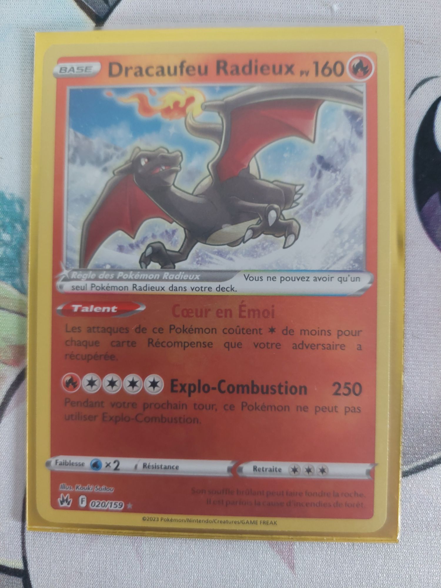 CARTE POKEMON - DRACAUFEU RADIEUX 020/159 - ZENITH SUPREME OCCASION