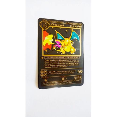 ?Carte Pokémon Dracaufeu Charizard Métal Noir?