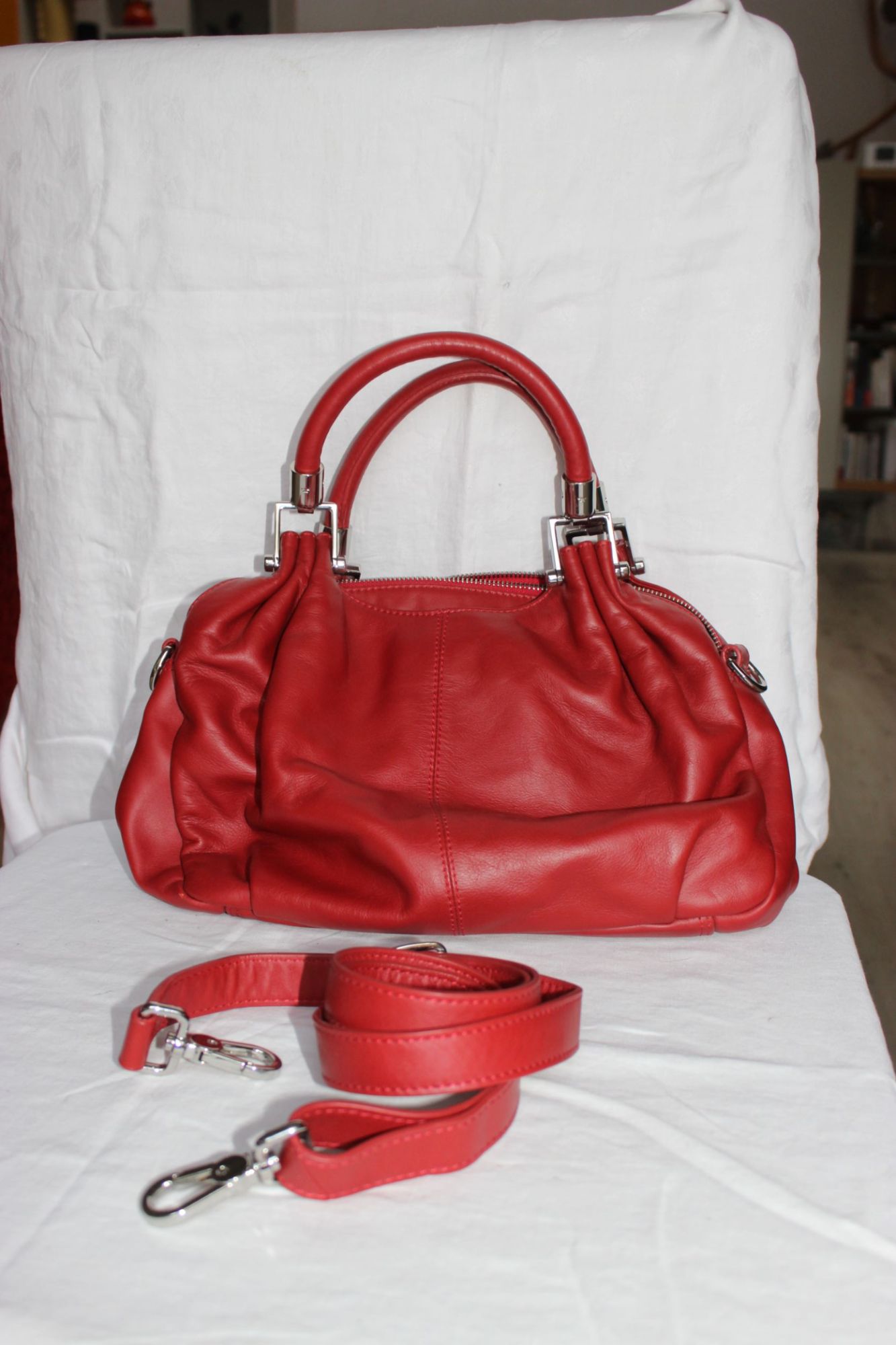 Sac à main rouge LE TANNEUR