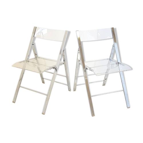 Paire De Chaises Pliantes 1970 Transparent