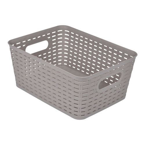 Panière à Linge "Effet Tressé" 9L Taupe