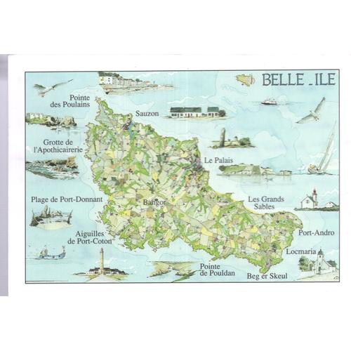 Carte Postale De Belle-Ile En Mer (Morbihan) Dessin De Jean-Pierre Arcile (Réf.92)