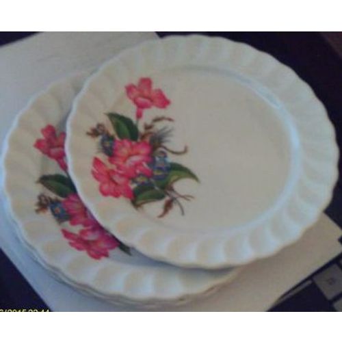 Vintage - Plat Ovale + 6 Assiettes A Dessert - En Mélamine