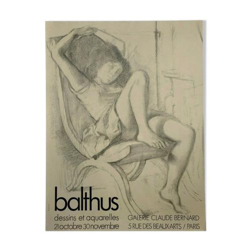 Affiche vintage Balthus Pierre Klossowski 1971 blanc