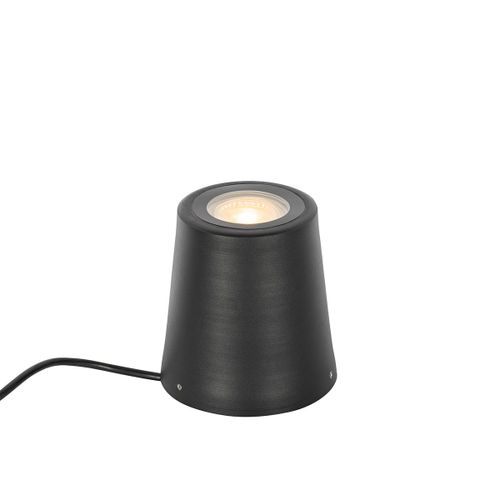 Qazqa Moderne Moderne Grondspot Zwart Rond Ip65 - Lennard Aluminium Noir Rond / Extérieur / Jardin / Luminaire / Lumiere / Éclairage Gu10 Max. 1 X 50 Watt
