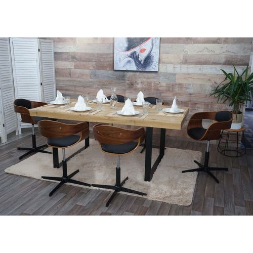 Lot De 6 Chaises De Salle À Manger Hwc-H46, Chaise De Cuisine, Réglable En Hauteur Mécanisme De Rotation Bois Courbé   Aspect No