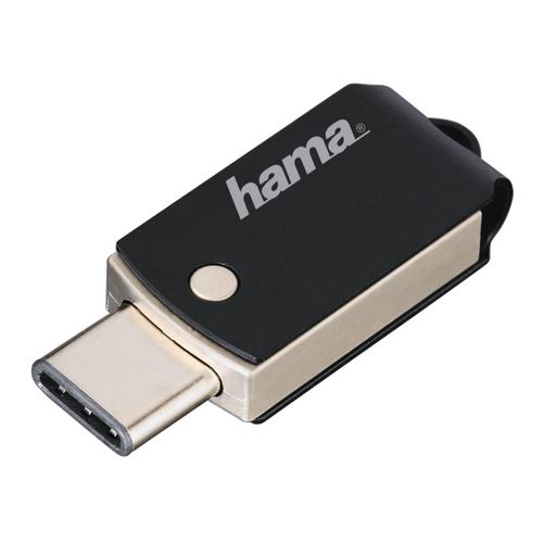 Clé USB "C-Turn" 128GB, USB-C USB 3.1/USB 3.0, 100 MB/s, noire/argent