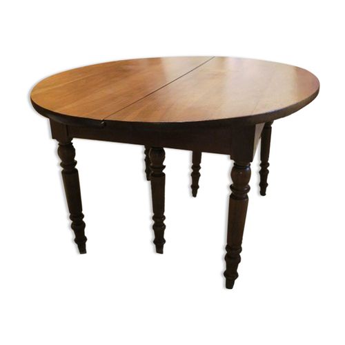 Table Ovale En Noyer Avec 5 Rallonges Marron