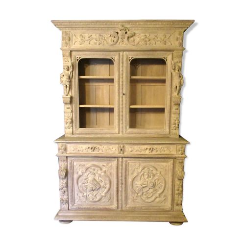 Meuble Deux Corps Henri Ii Patin La Chasse La Pche Les Vendanges Les Moissons Blanc