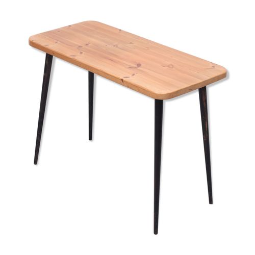 Table Dappoint Vintage En Pin Annes 1960 Marron