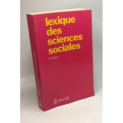 Lexique Des Sciences Sociales