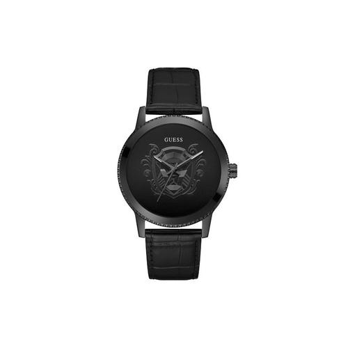 Guess Monarch Montre Homme Acier Noir Cuir Noir Gw0566g2