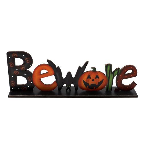 Décoration de Table en bois pour Halloween, lettres ornementales, bottes de chat citrouille de dessin animé, décor d'arrière-plan rustique de fête de ferme