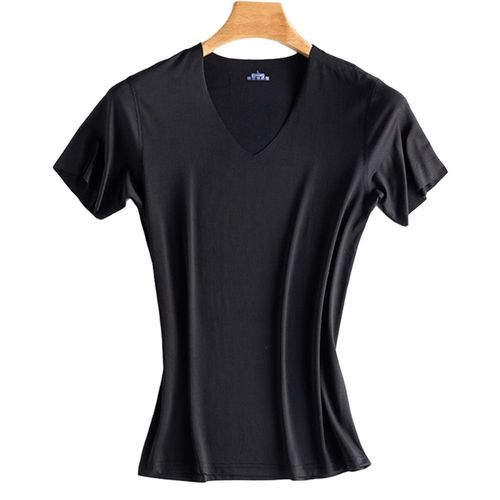 T-Shirt Sans Couture À Manches Courtes Et Col En V Pour Homme, Tenue D'été Décontractée, Douce Et Respirante, Pour Le Sport, Nouveauté