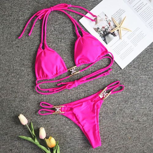 Maillot De Bain À La Mode Pour Femmes, Sexy, Cravate, Col Licou, Bikini, Slim, Sous-Vêtements Fins, Costume De Bain, Nouvelle Collection