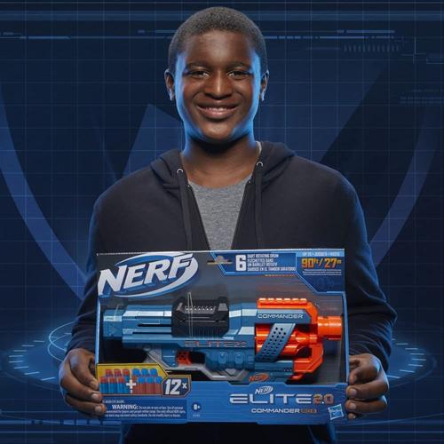 Nerf Elite 2.0, Blaster Commander RD-6, 12 fléchettes Nerf Officielles,  Barillet Rotatif 6 fléchettes – L'ARBRE AUX LUTINS